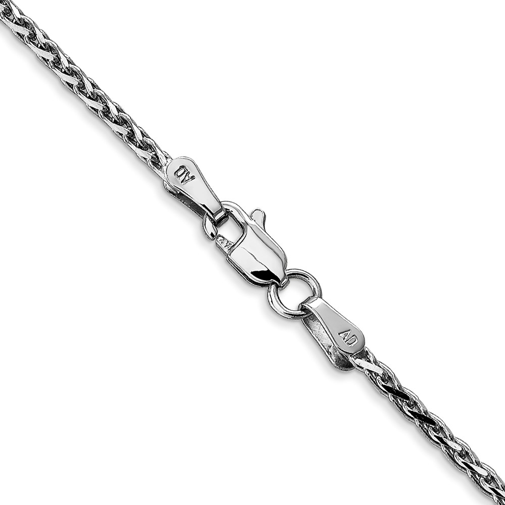 14K White Gold 30 inch 1.6mm Diamond-cut Parisian Wheat with Lobster Clasp Chain (PEN271-30)