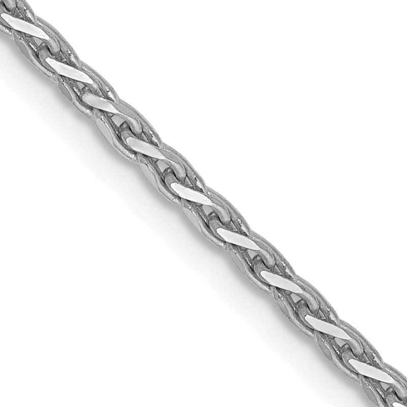 14K White Gold 18 inch 1.6mm Diamond-cut Parisian Wheat with Lobster Clasp Chain