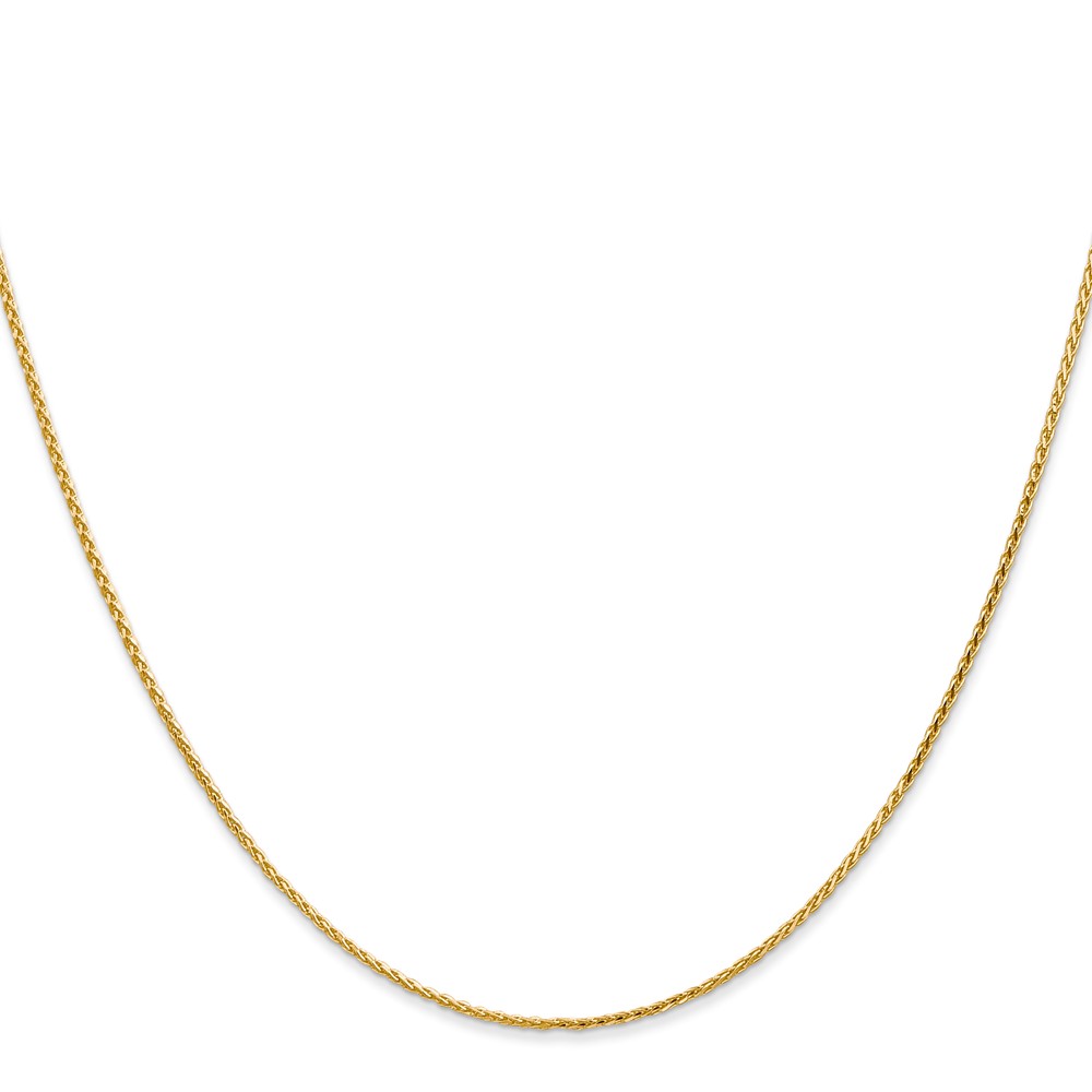 14K 22 inch 1mm Diamond-cut Parisian Wheat with Lobster Clasp Chain (PEN275-22)