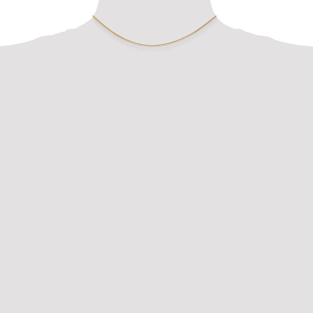 14K 14 inch 1mm Diamond-cut Parisian Wheat with Lobster Clasp Chain (PEN275-14)