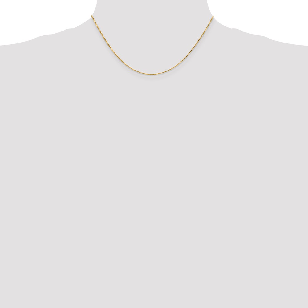 14K 16 inch 1mm Diamond-cut Parisian Wheat with Lobster Clasp Chain (PEN275-16)