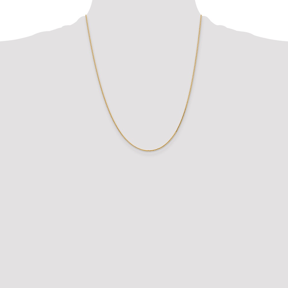14K 22 inch 1mm Diamond-cut Parisian Wheat with Lobster Clasp Chain (PEN275-22)