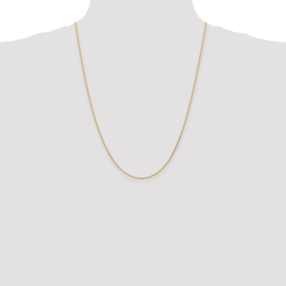 14K 24 inch 1mm Diamond-cut Parisian Wheat with Lobster Clasp Chain (PEN275-24)