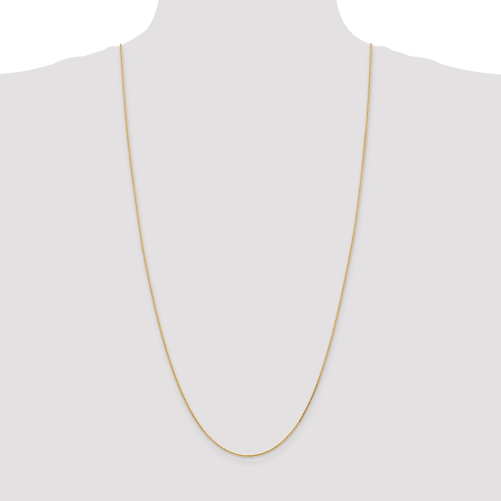 14K 30 inch 1mm Diamond-cut Parisian Wheat with Lobster Clasp Chain (PEN275-30)