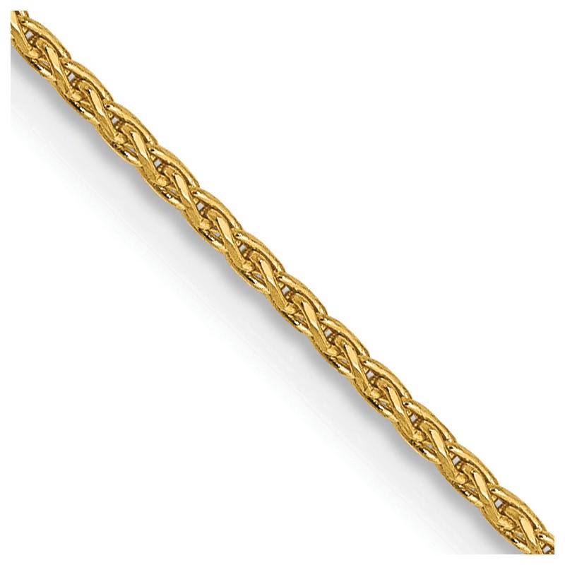 14K 30 inch 1mm Diamond-cut Parisian Wheat with Lobster Clasp Chain
