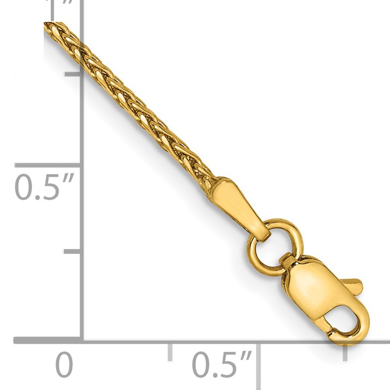 14K 7 inch 1.5mm Diamond-cut Parisian Wheat with Lobster Clasp Bracelet