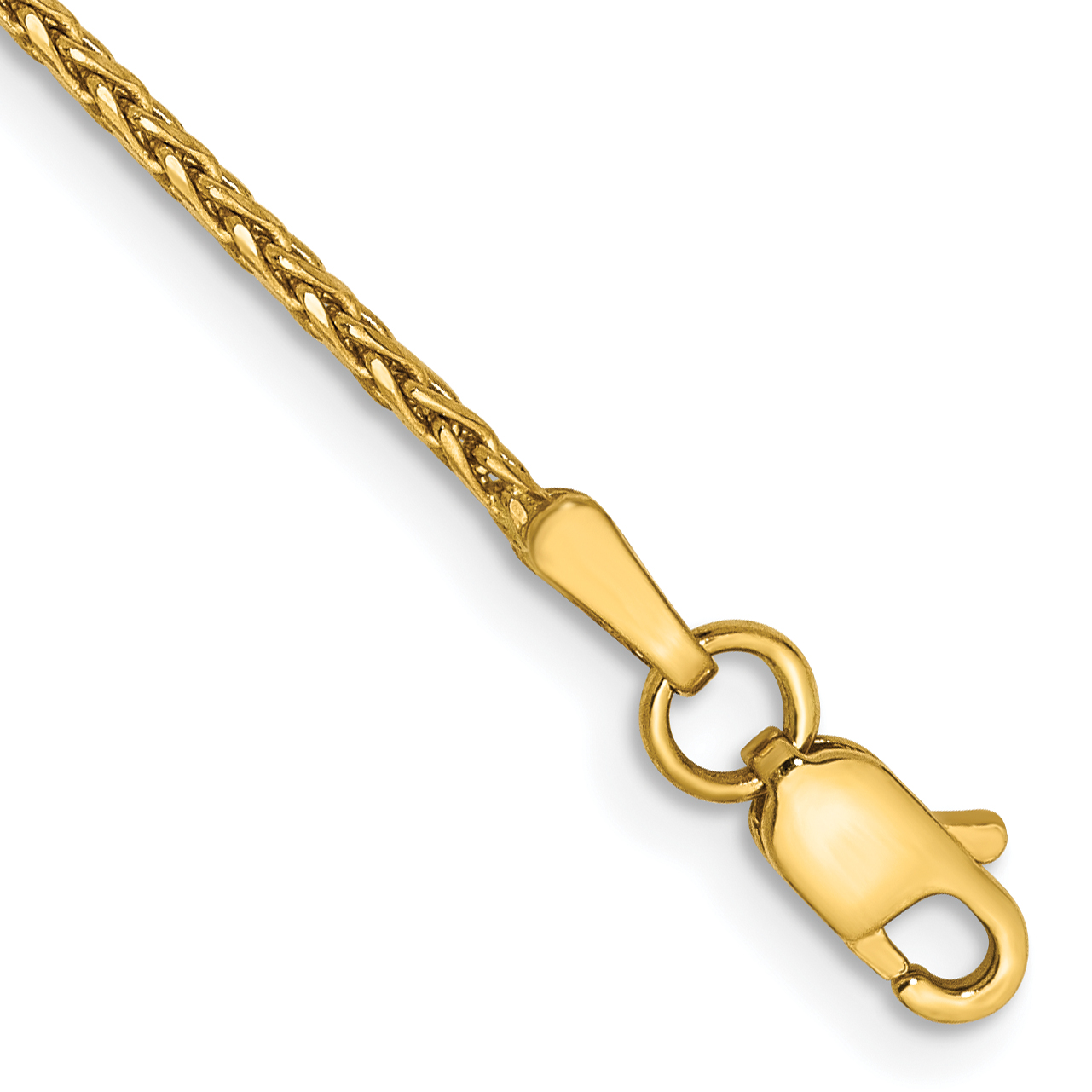 14K 6 inch 1.5mm Diamond-cut Parisian Wheat with Lobster Clasp Bracelet (PEN276-6)