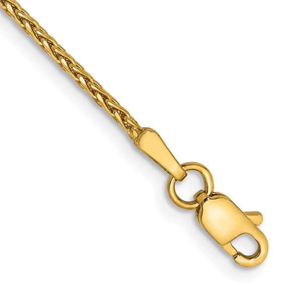 14K 1.5mm Diamond-cut Diamond-cut Parisian Wheat with Lobster Clasp Chain (per inch)