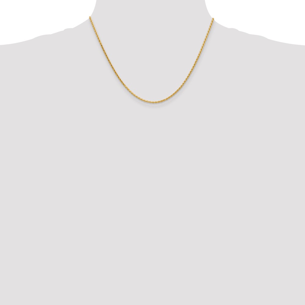 14K 18 inch 1.9mm Diamond-cut Parisian Wheat with Lobster Clasp Chain (PEN277-18)