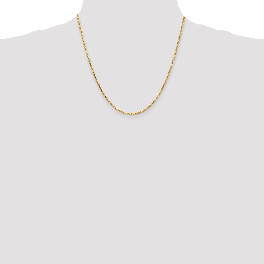 14K 20 inch 1.9mm Diamond-cut Parisian Wheat with Lobster Clasp Chain (PEN277-20)