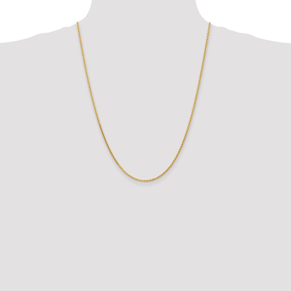 14K 24 inch 1.9mm Diamond-cut Parisian Wheat with Lobster Clasp Chain (PEN277-24)