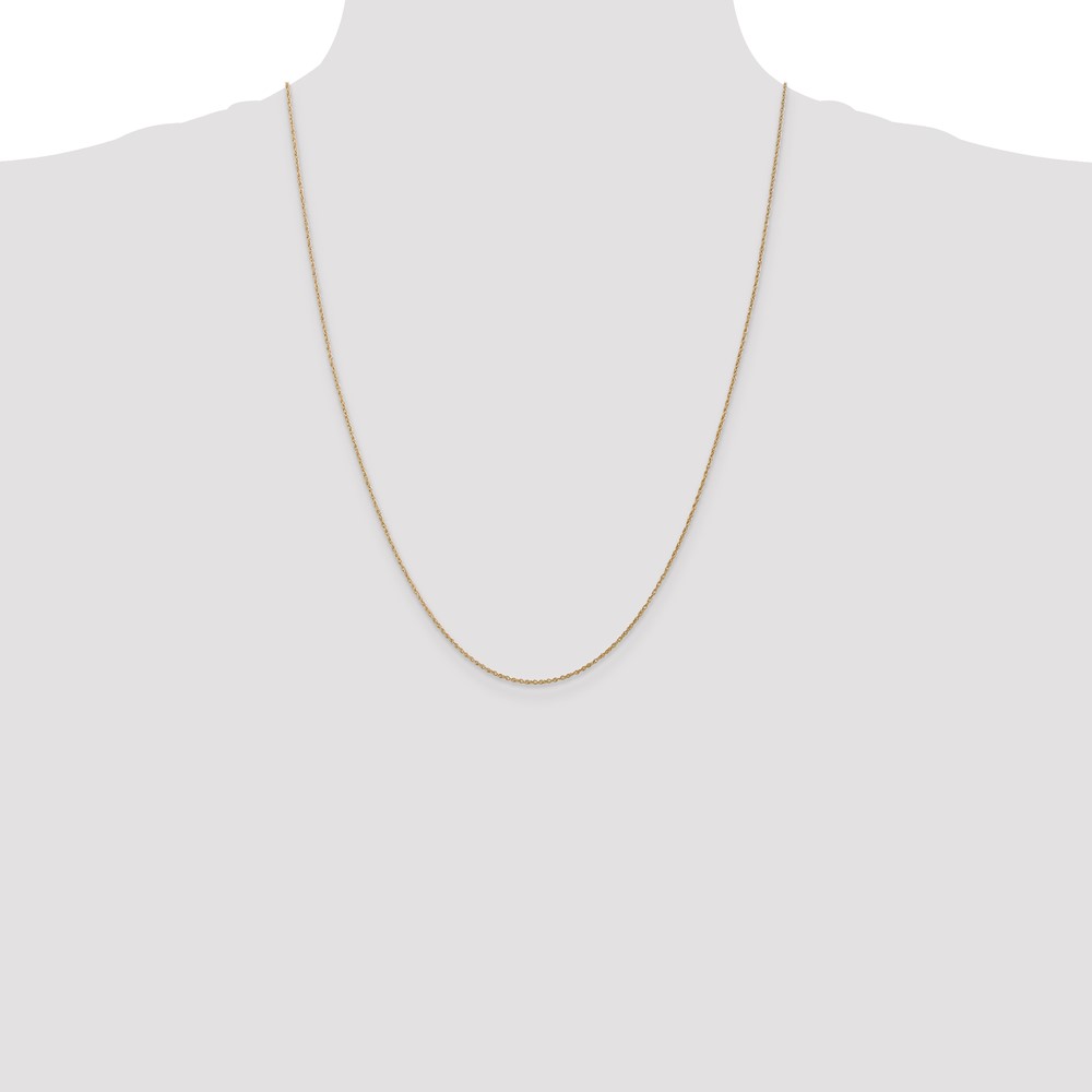 14K 24 inch .8mm Light Baby Rope with Spring Ring Clasp Chain (PEN3-24)