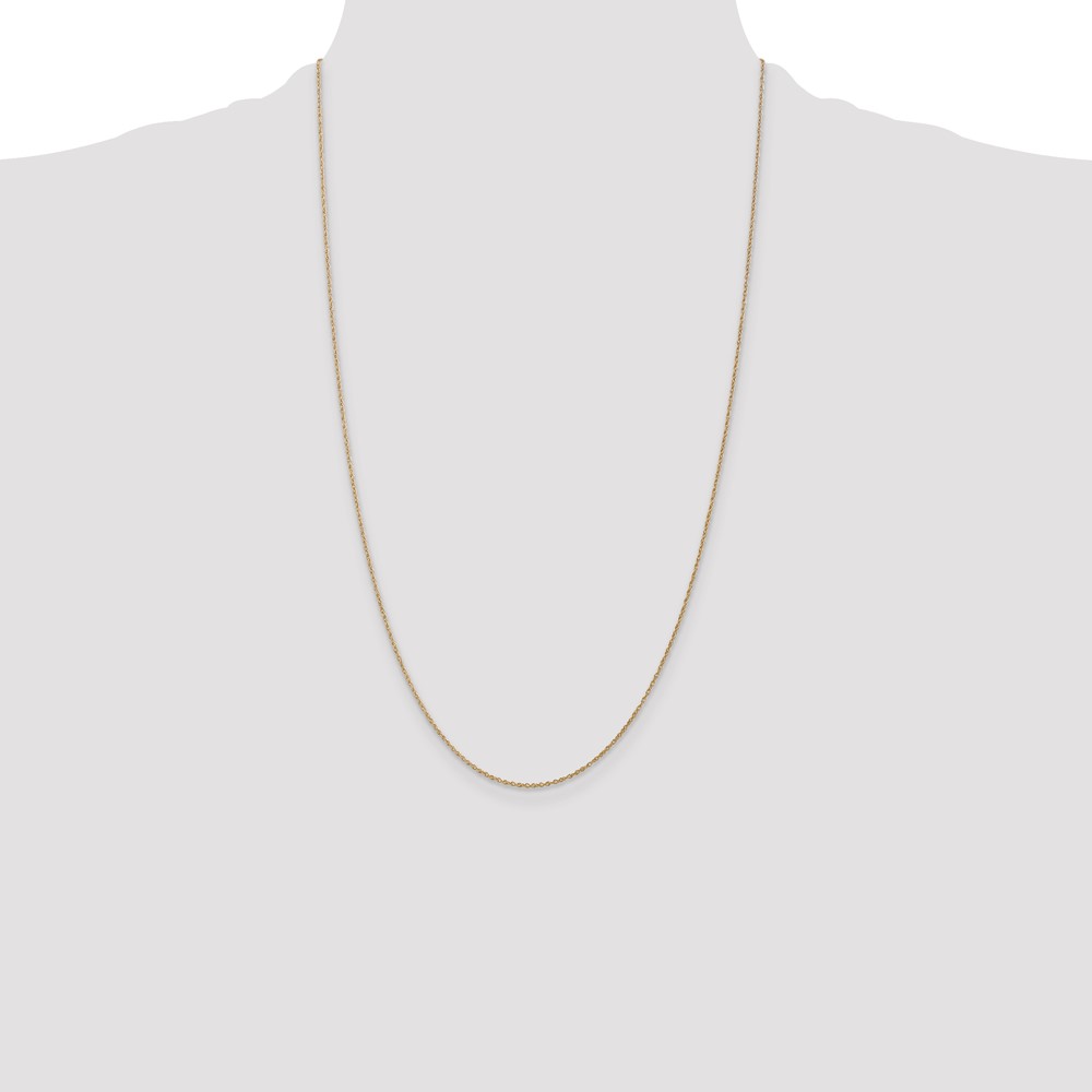 14K 26 inch .8mm Light Baby Rope with Spring Ring Clasp Chain (PEN3-26)