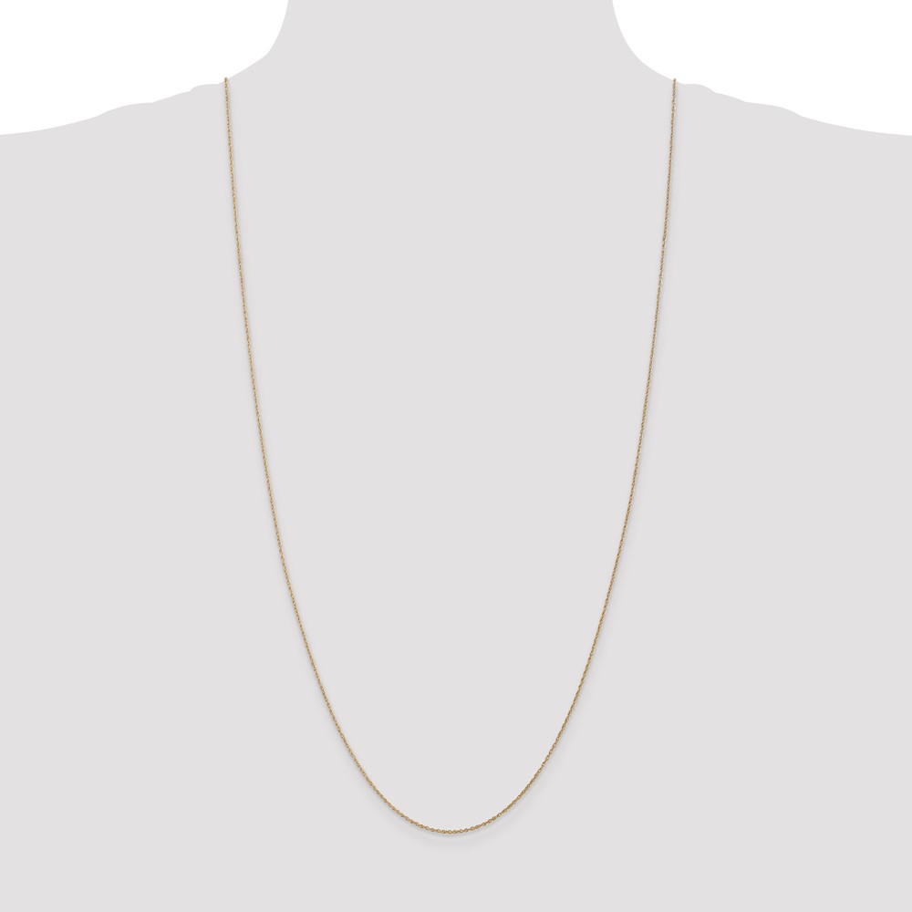 14K 30 inch .8mm Light Baby Rope with Spring Ring Clasp Chain (PEN3-30)