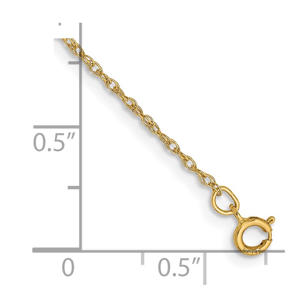 14K 6 inch .8mm Light Baby Rope with Spring Ring Clasp Chain (PEN3-6)