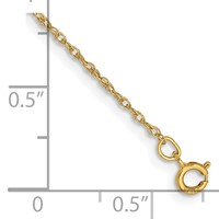 14K.8mm Yellow Gold Light Baby Rope Chain with Spring Ring Clasp, 8" view 2