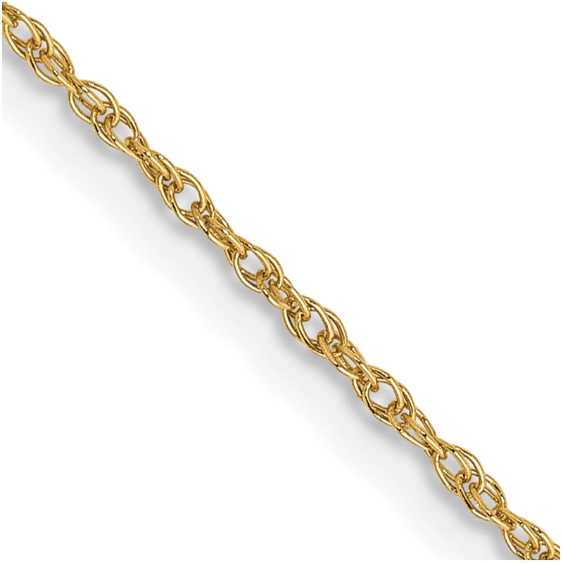 14K 22 inch .8mm Light Baby Rope with Spring Ring Clasp Chain
