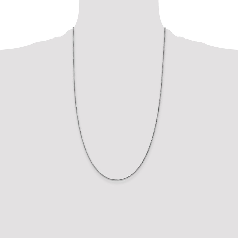 14K White Gold 26 inch 1.25mm Spiga with Lobster Clasp Chain (PEN31-26)
