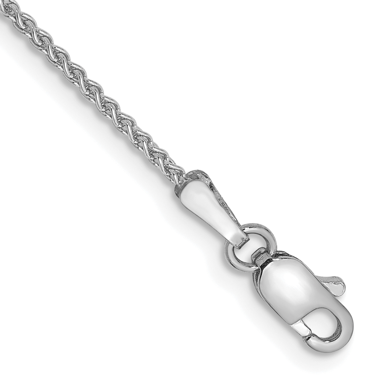 14K White Gold 10 inch 1.25mm Spiga with Lobster Clasp Anklet (PEN31-10)