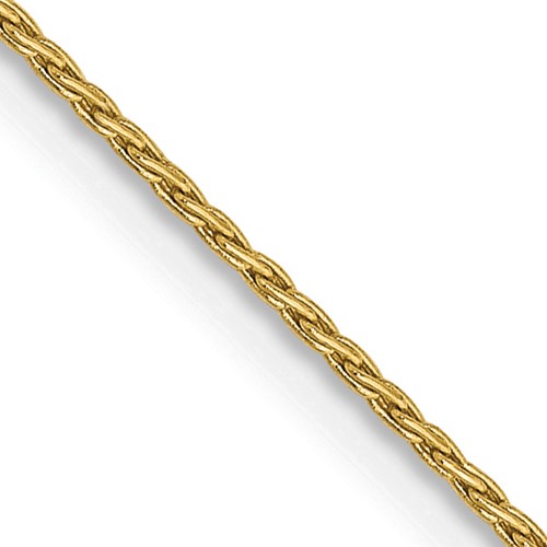 14K 16 Inch .7mm Round Parisian Wheat with Lobster Clasp Chain