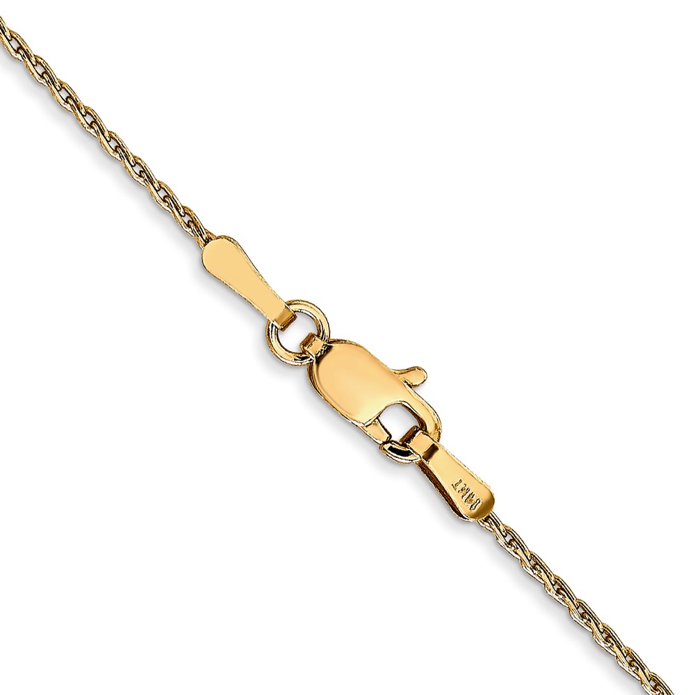 14K 18 inch 1mm Round Parisian Wheat with Lobster Clasp Chain (PEN313-18)