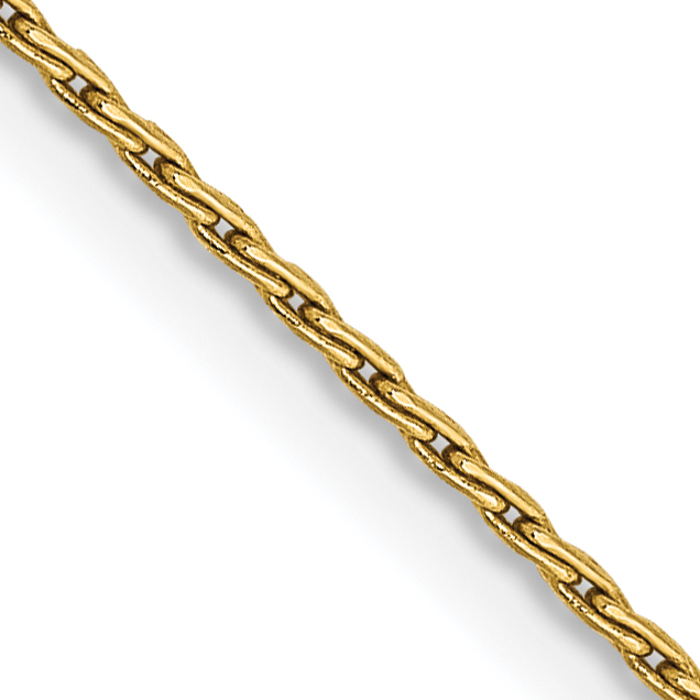 14K 18 inch 1mm Round Parisian Wheat with Lobster Clasp Chain (PEN313-18)