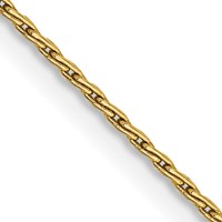 14K 1mm Yellow Gold Round Parisian Wheat Chain with Lobster Clasp, 16" view 1