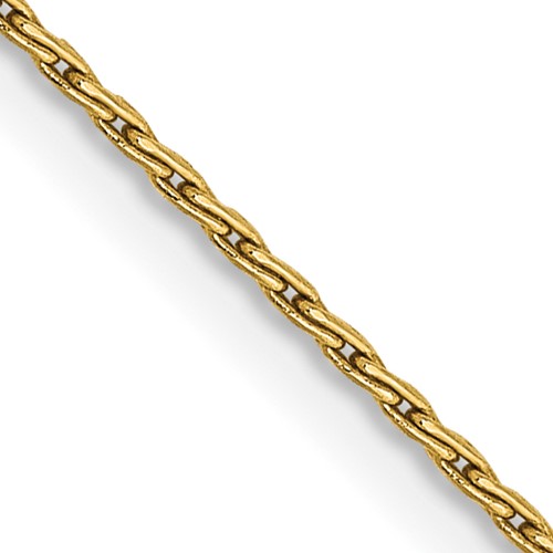 14K 20 inch 1mm Round Parisian Wheat with Lobster Clasp Chain