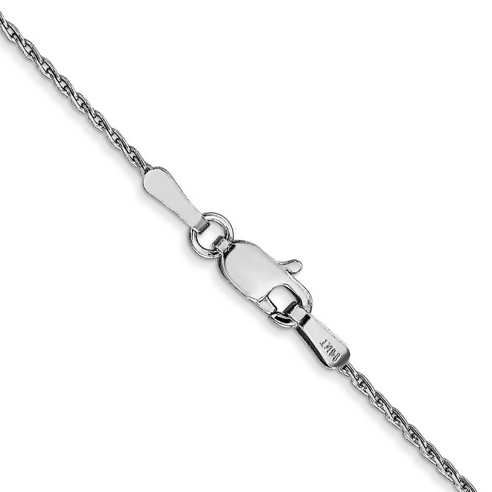 14K White Gold 24 inch 1mm Round Parisian Wheat with Lobster Clasp Chain (PEN315-24)