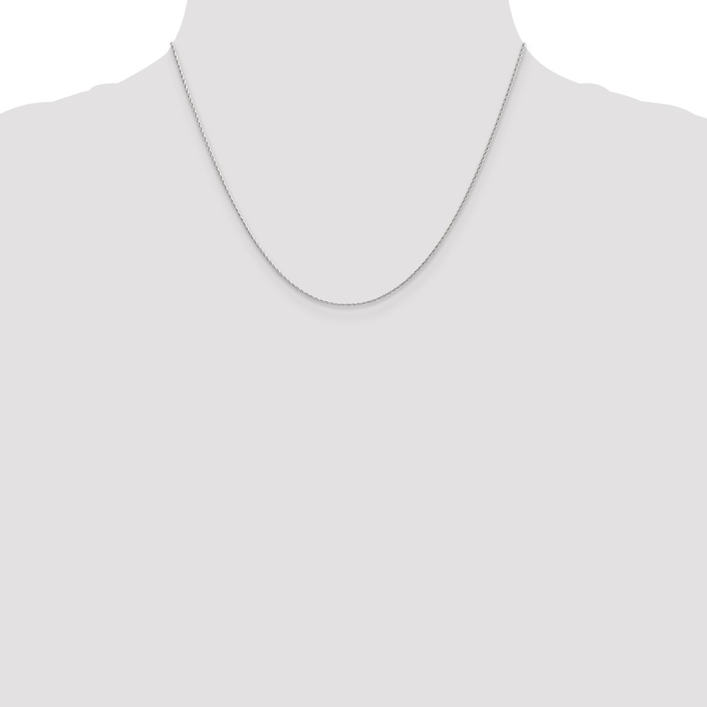 14K White Gold 18 inch 1mm Round Parisian Wheat with Lobster Clasp Chain (PEN315-18)