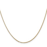 14K 1.15mm Yellow Gold Rolo Chain with Lobster Clasp Pendant, 16" view 2