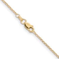 14K 1.15mm Yellow Gold Rolo Chain with Lobster Clasp Pendant, 16" view 3