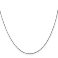 14K White Gold 1.15mm Rolo Chain with Lobster Clasp Pendant, 16" view 2