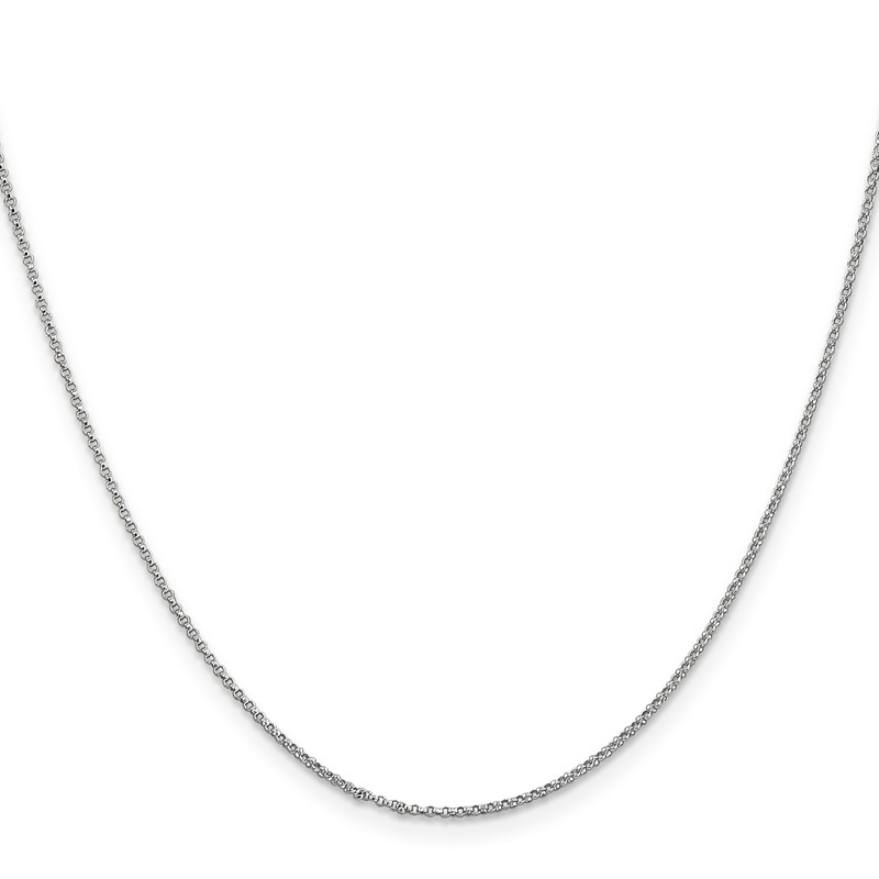 14K White Gold 16 inch 1.15mm Rolo with Lobster Clasp Pendant Chain