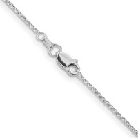 14K White Gold 1.15mm Rolo Chain with Lobster Clasp Pendant, 16" view 3