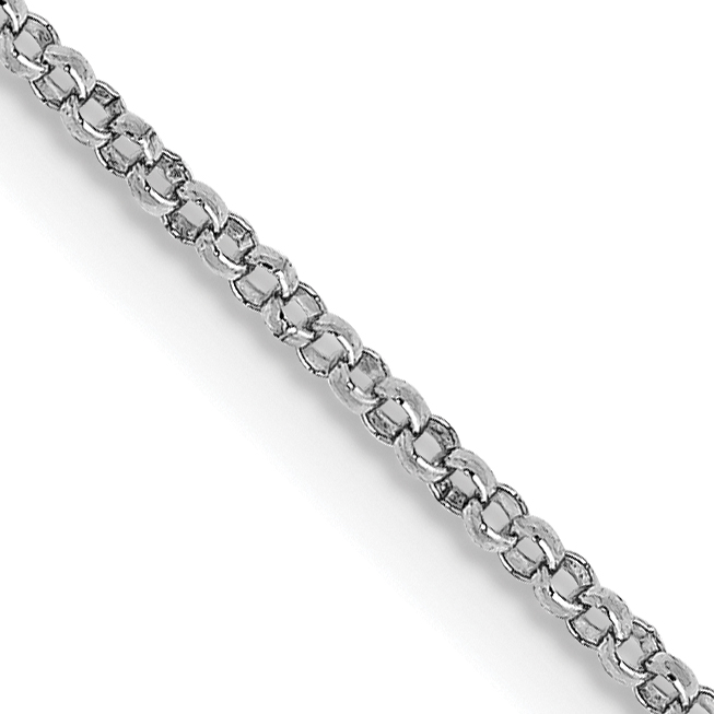 14K White Gold 24 inch 1.15mm Rolo with Lobster Clasp Pendant Chain (PEN322-24)