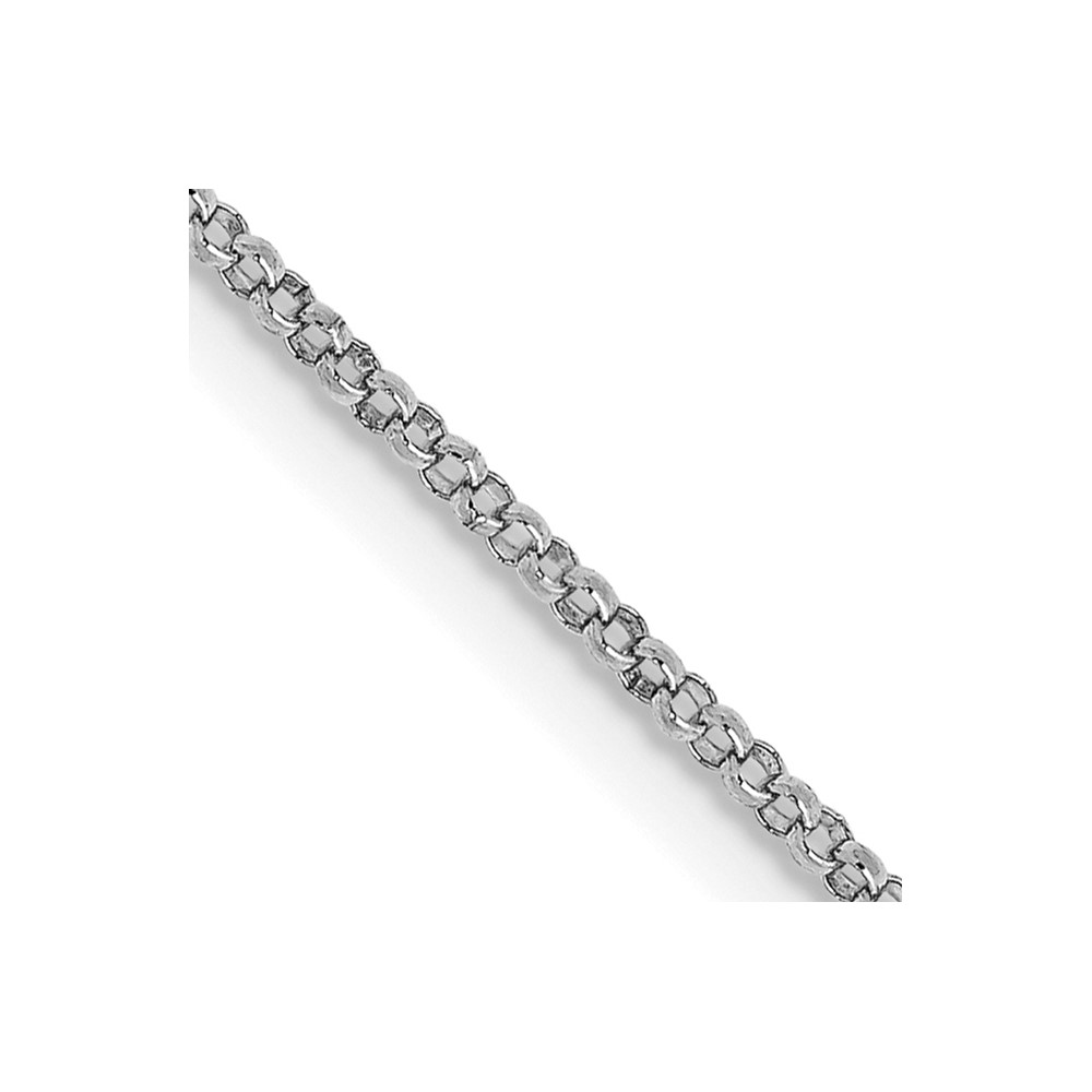 14K White Gold 24 inch 1.15mm Rolo with Lobster Clasp Pendant Chain (PEN322-24)