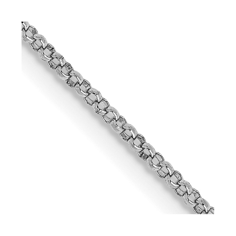 14K White Gold 16 inch 1.15mm Rolo with Lobster Clasp Pendant Chain