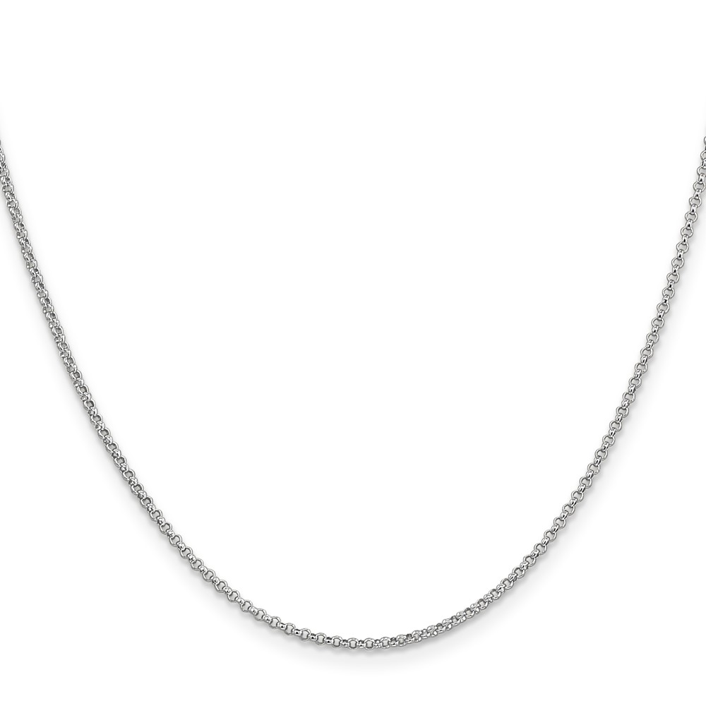 14K White Gold 24 inch 1.55mm Rolo with Lobster Clasp Pendant Chain (PEN323-24)