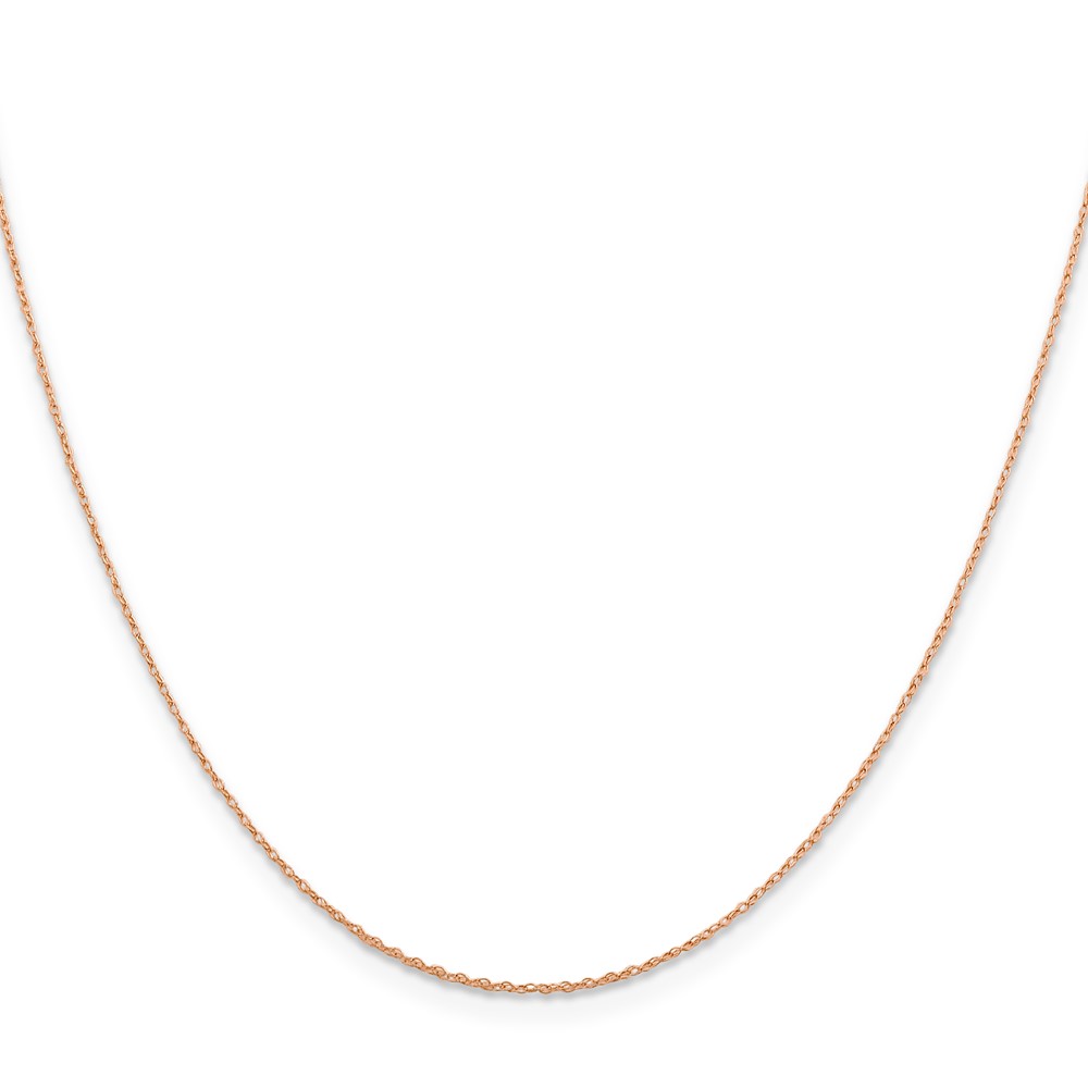 14K Rose Gold 20 inch .5mm Baby Rope with Spring Ring Clasp Chain (PEN324-20)