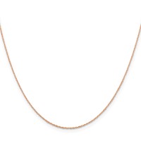 14K Rose Gold.5mm Baby Rope Chain with Spring Ring Clasp, 16" view 2
