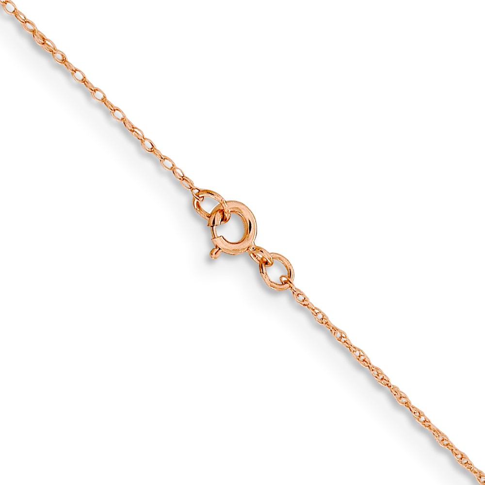 14K Rose Gold 20 inch .5mm Baby Rope with Spring Ring Clasp Chain (PEN324-20)