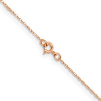 14K Rose Gold.5mm Baby Rope Chain with Spring Ring Clasp, 16" view 3