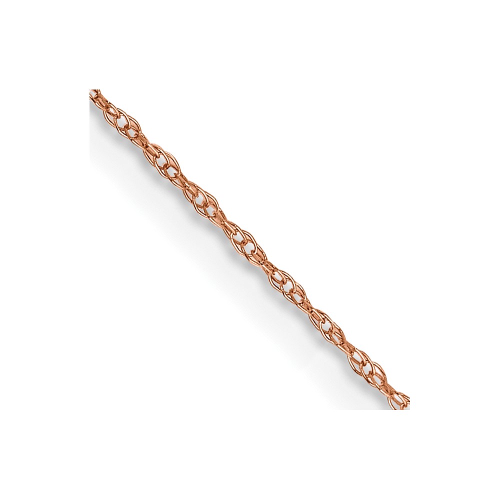 14K Rose Gold.5mm Baby Rope Chain with Spring Ring Clasp, 16"