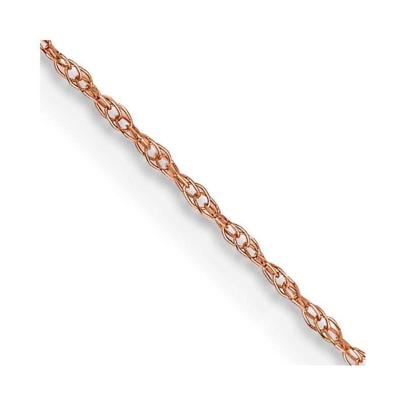 14K Rose Gold 20 inch .5mm Baby Rope with Spring Ring Clasp Chain