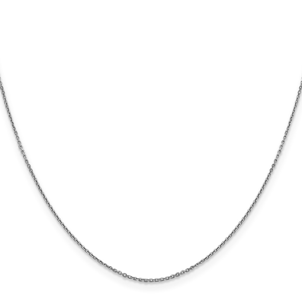 14K White Gold 30 inch .9mm Diamond-cut Round Open Link Cable with Lobster Clasp Chain (PEN325-30)