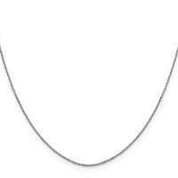 14K White Gold.9mm Diamond-cut Round Open Link Cable Chain with Lobster Clasp, 16" view 2