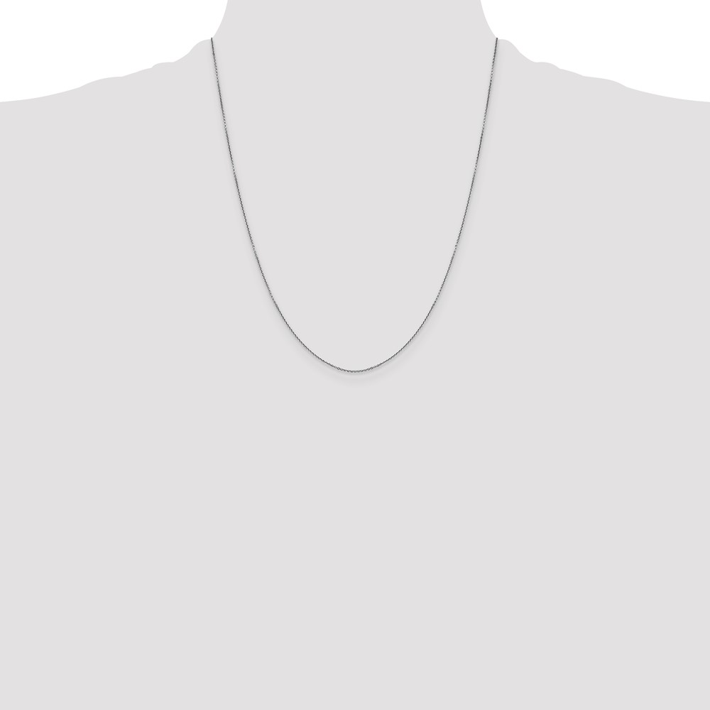 14K White Gold 22 inch .9mm Diamond-cut Round Open Link Cable with Lobster Clasp Chain (PEN325-22)