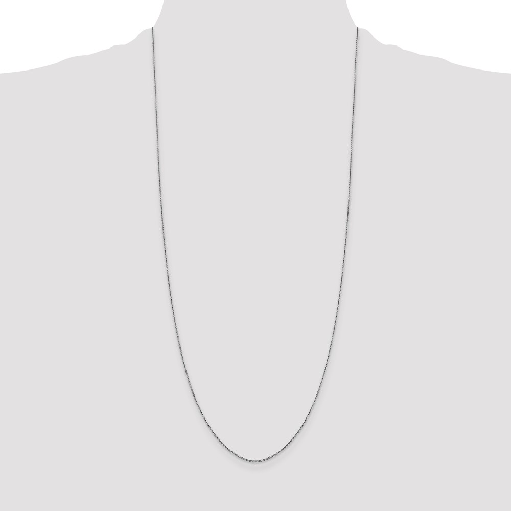 14K White Gold 30 inch .9mm Diamond-cut Round Open Link Cable with Lobster Clasp Chain (PEN325-30)