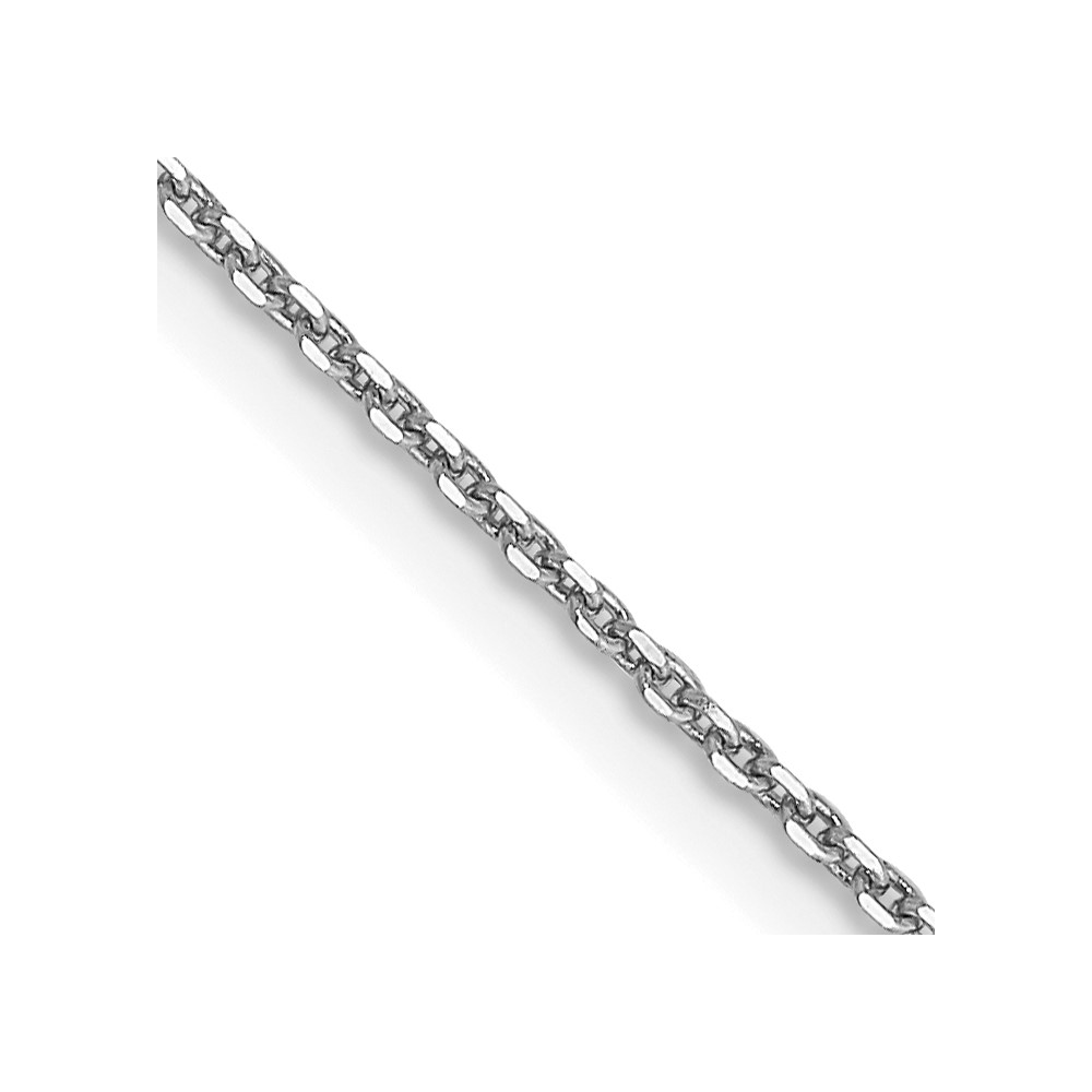 14K White Gold 30 inch .9mm Diamond-cut Round Open Link Cable with Lobster Clasp Chain (PEN325-30)